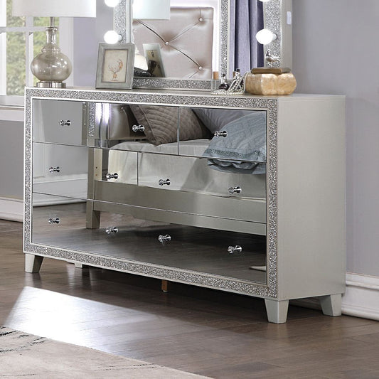 Acme BD00246 Silverfluff Mirrored Finish Dresser