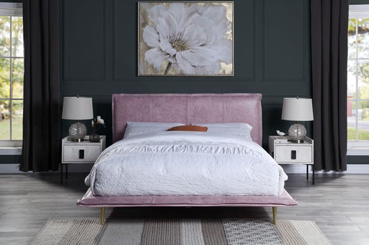 Metis Industrial Style Bed - Buttery Soft Top Grain Leather