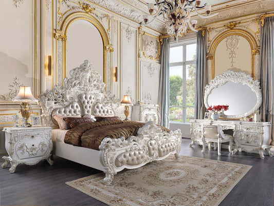 Vanaheim King Bedroom Collection by Acme - Antique White Finish