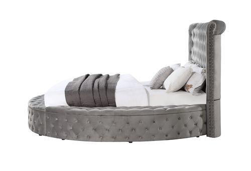 Gaiva BD00967Q Upholstered Storage Bed - Gray Velvet