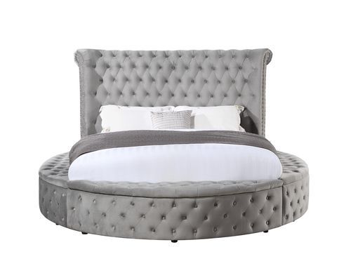 Gaiva BD00967Q Upholstered Storage Bed - Gray Velvet