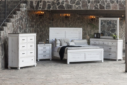 Midnight Bedroom Collection - Whitewash Finish