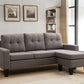 Tufted Back Sectional w/Reversible Chaise - 4 Color Choices