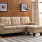 Tufted Back Sectional w/Reversible Chaise - 4 Color Choices