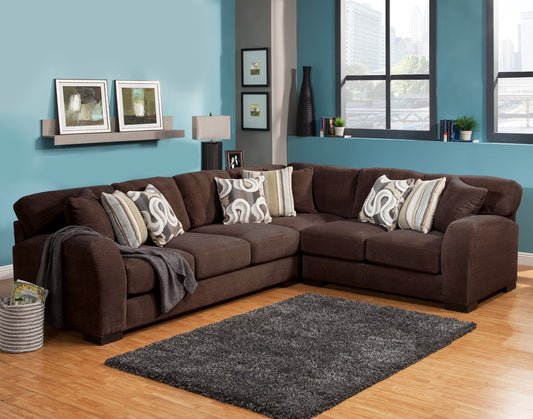 New Comfort Industries Wesley 3 Pc Sectional - Chocolate