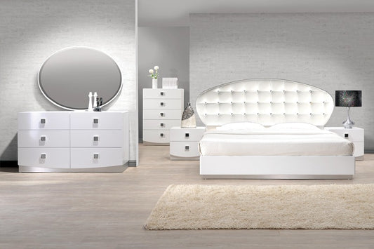 Best Master France Bedroom Collection - White Lacquer Finish
