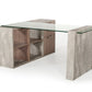 Nova Domus Boston Modern Glass & Faux Concrete Desk