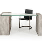 Nova Domus Boston Modern Glass & Faux Concrete Desk