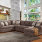Brandon Over-Sized Sectional - Pewter Fabric