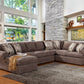 Brandon Over-Sized Sectional - Pewter Fabric