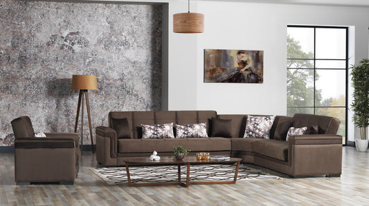 Seccional Convertible Bravo Vena Marrón