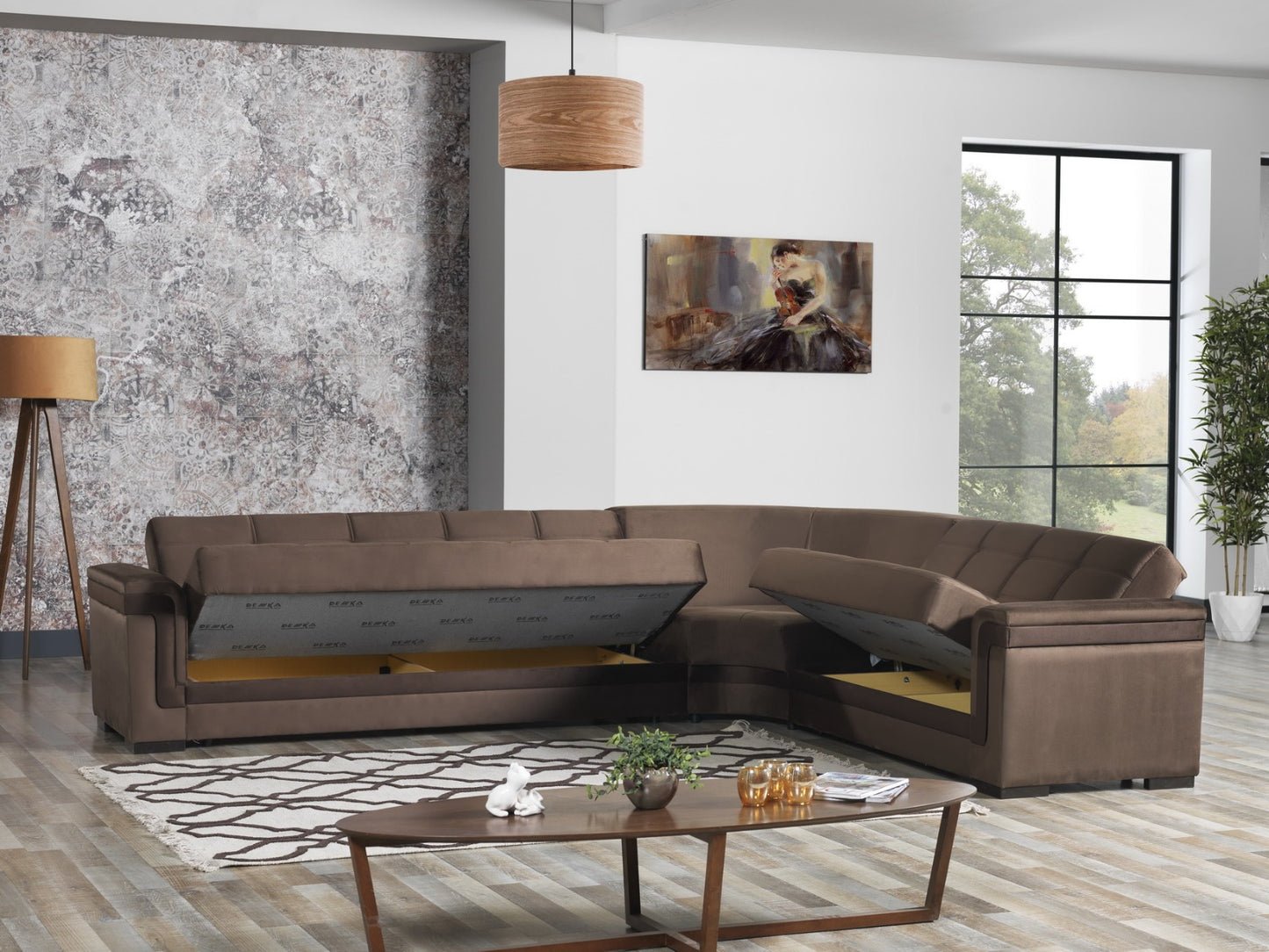 Bravo Vena Brown Convertible Sectional