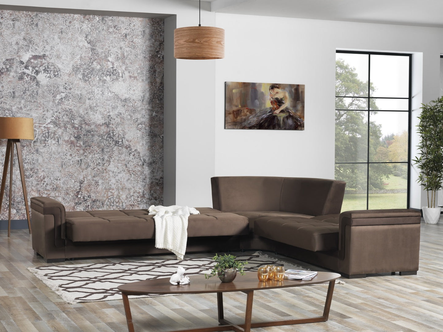 Bravo Vena Brown Convertible Sectional