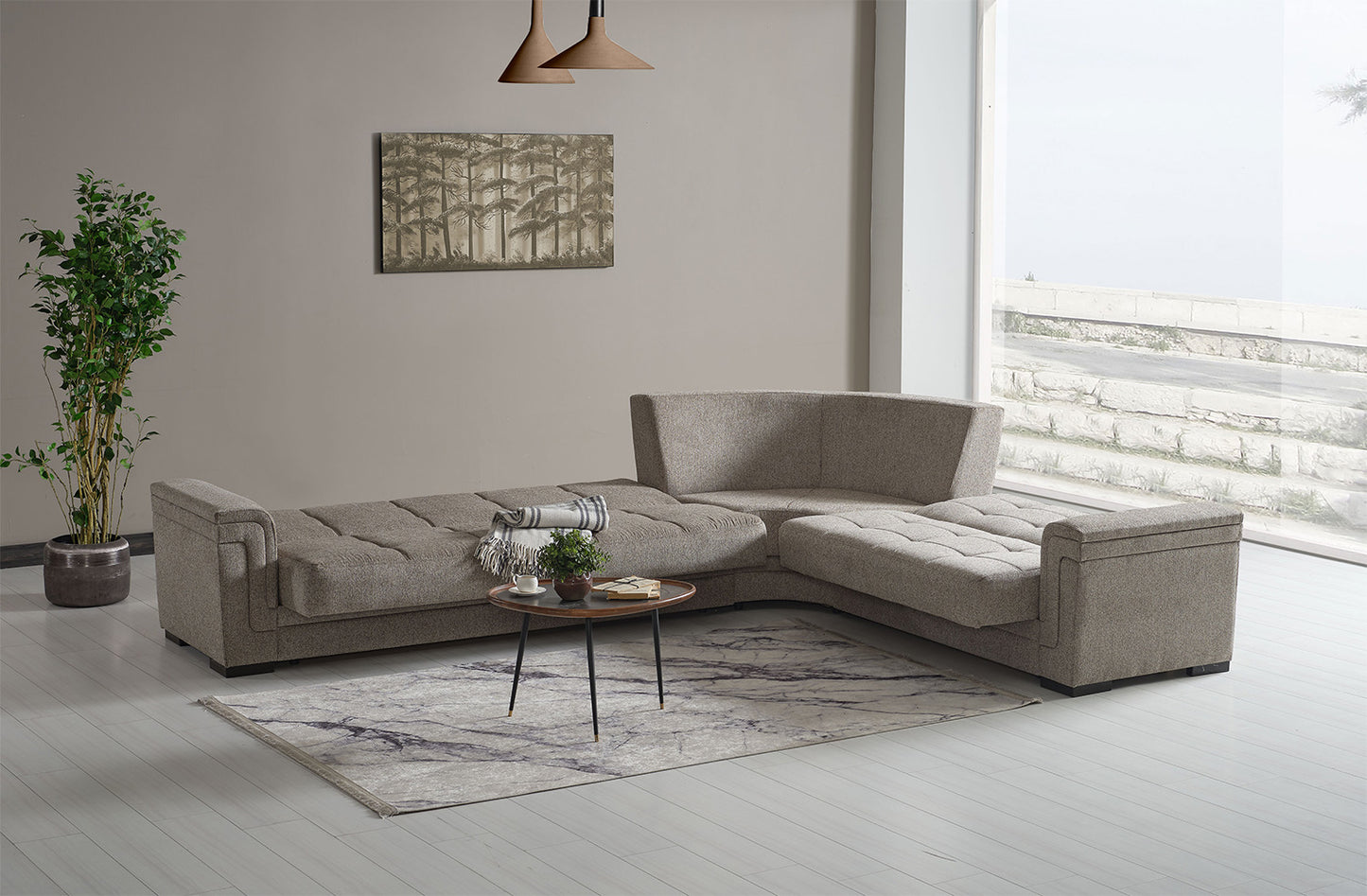 Bravo Convertible Sectional - Made in Italy - 3 Colors