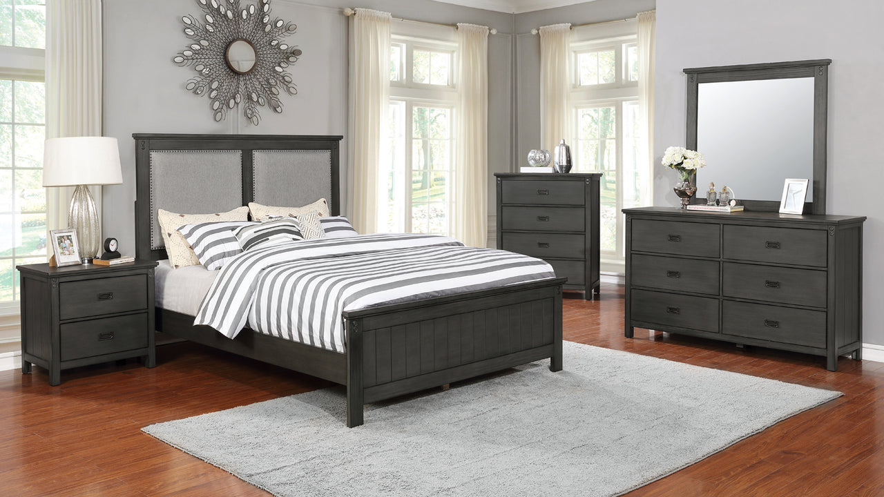 Bristol 5 Pc Bedroom Collection - Weathered Grey Finish