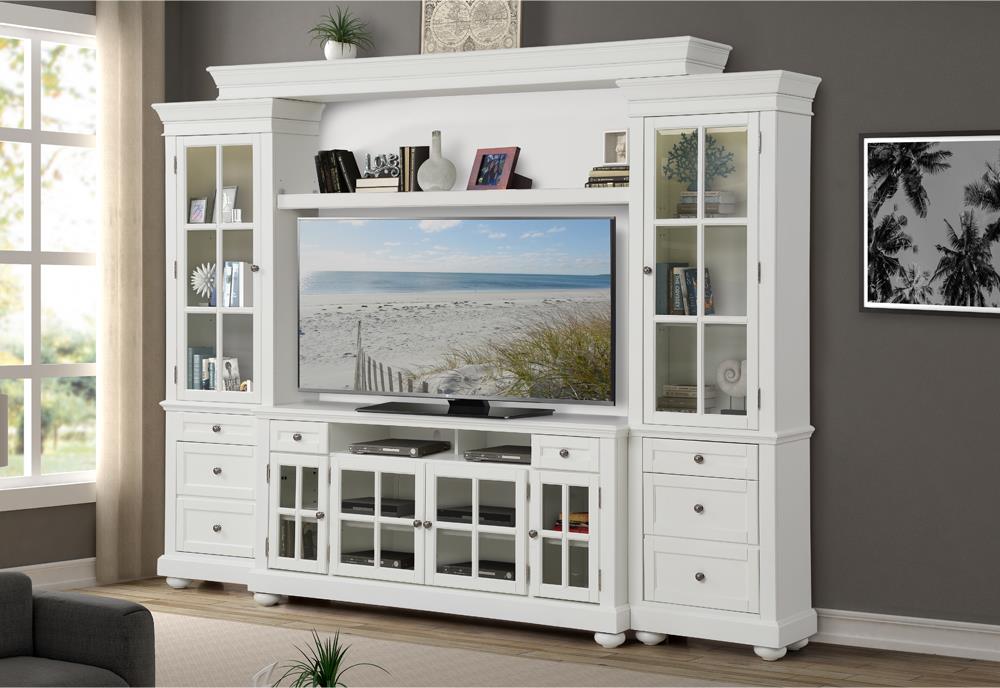 Parker House Cape Cod Entertainment Wall - Vintage White Finish