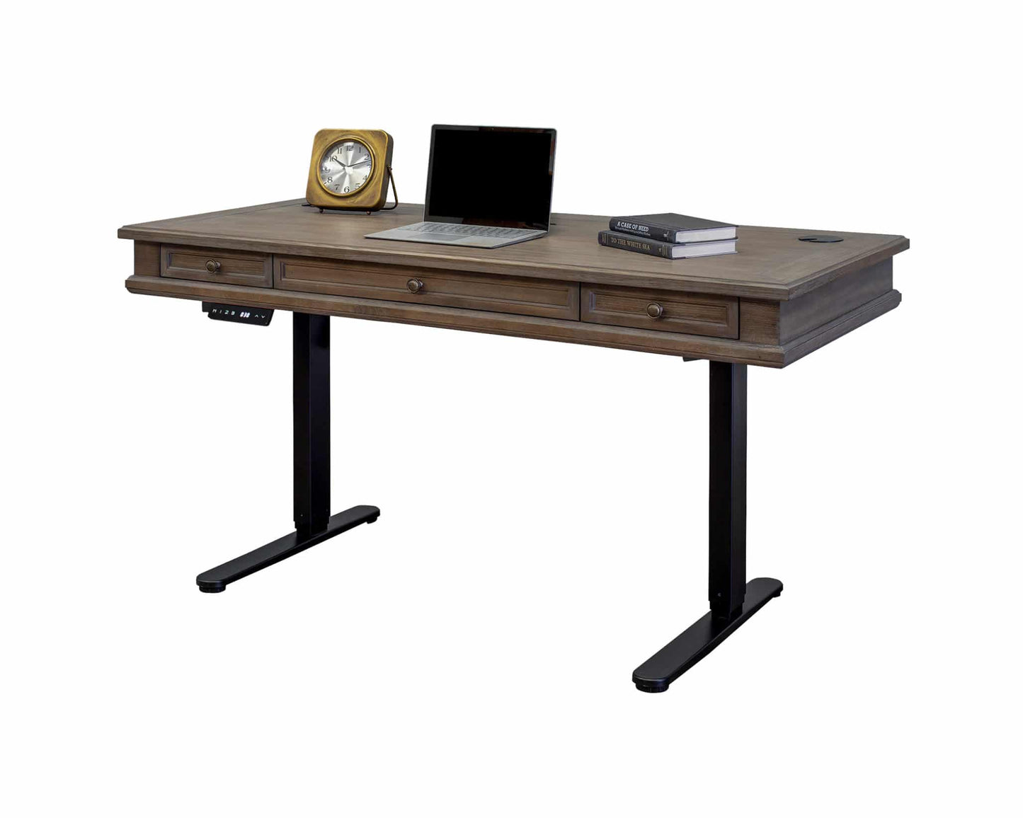 Martin Furniture Carson Sit/Stand Desk - Weathered Dove