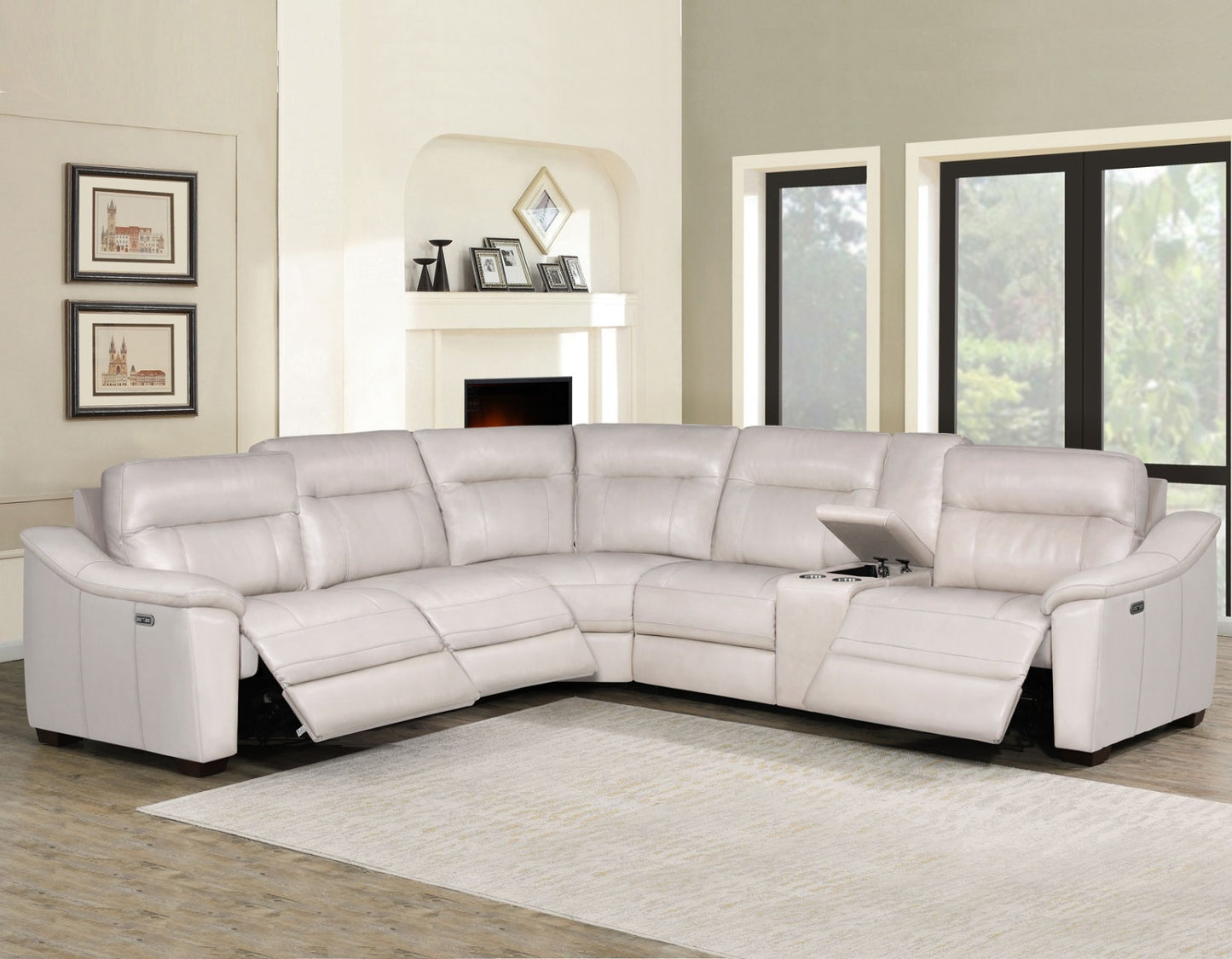 Steve Silver Casa 6 Pc Sectional - Ivory