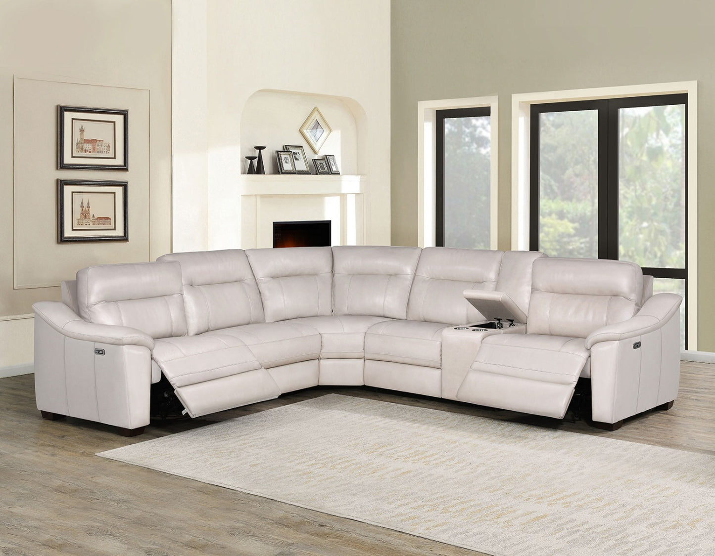 Steve Silver Casa 6 Pc Sectional - Ivory