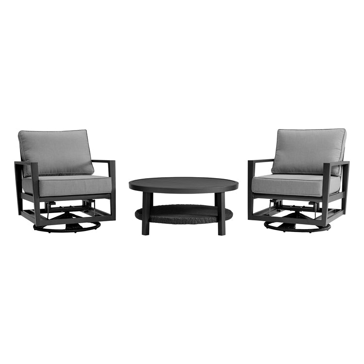 Armen Living Cayman Black Aluminum Outdoor Seating