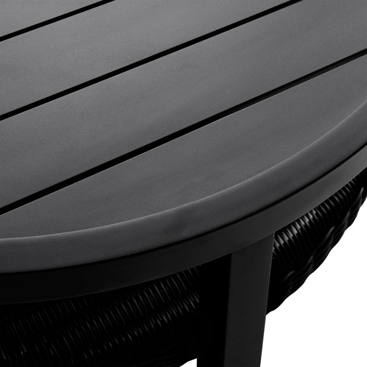 Armen Living Cayman Black Aluminum Outdoor Seating