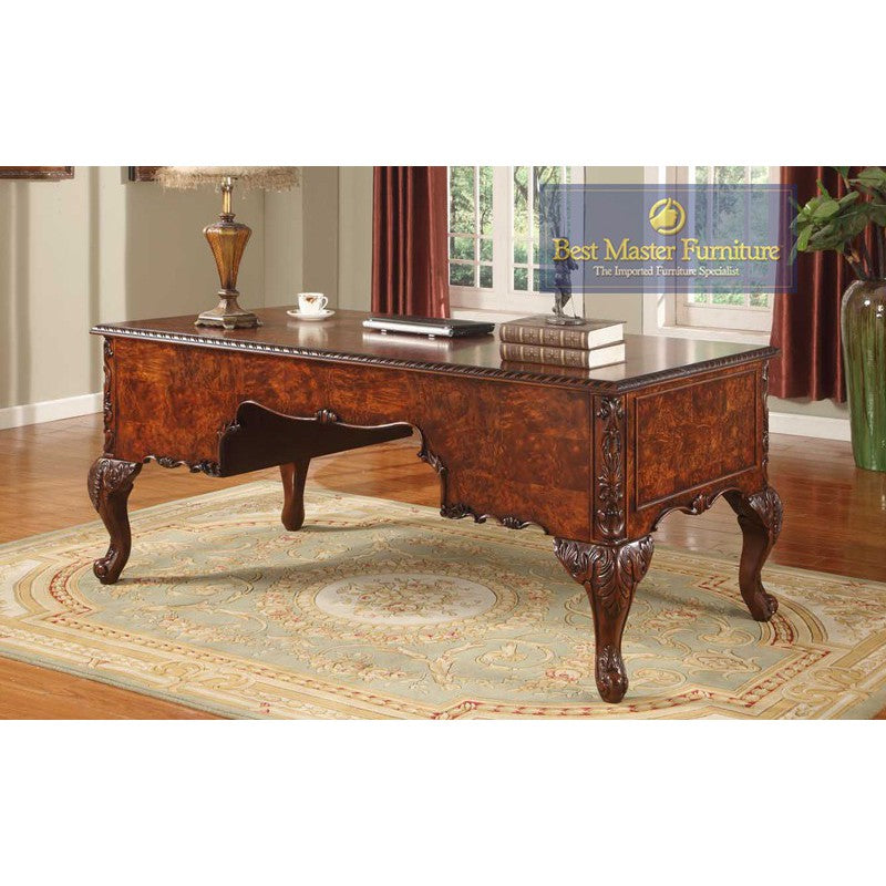 CD120 Traditional Office Executive Desk Walnut Finish