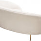 Celine Cream Velvet Curved Sofa - Stainless Steel Leg