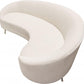 Celine Cream Velvet Curved Sofa - Stainless Steel Leg