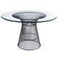 Juego de comedor Chandler moderno redondo de vidrio y acero inoxidable negro