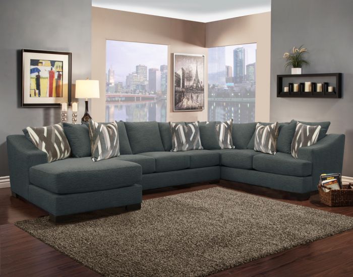 Comfort Industries Atlas 3 Pc Sectional - Living Charcoal