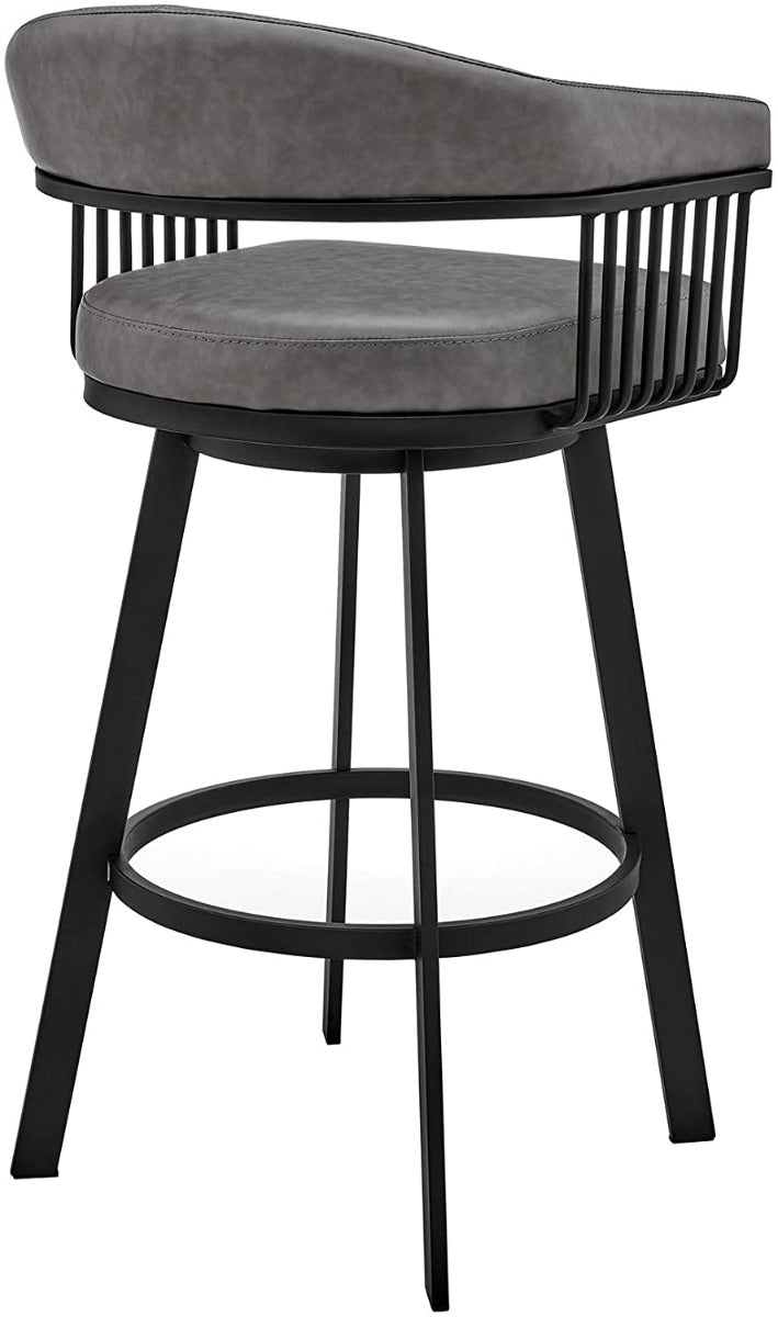 Chelsea 26" or 30" Swivel Barstool Metal Finish Faux Leather