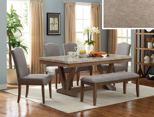 Vesper 6 Pc Dining Collection - Marble Dining Table