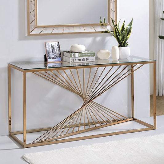 Sherbrooke Gold Sofa Table with Optional Mirror