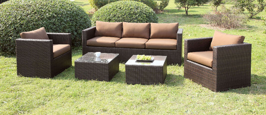 Olina OS1820BR Patio Sofa Set - Espresso or Beige Cushions