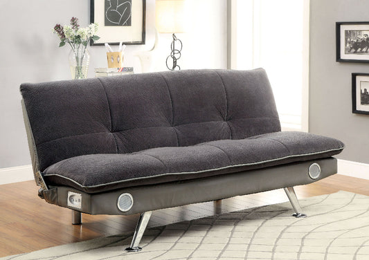 Gallagher Futon Sofa w/Bluetooth Speakers - Gray or Dark Brown