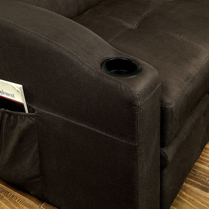 Mavis Futon Sofa Bed - Dark Brown Fabric