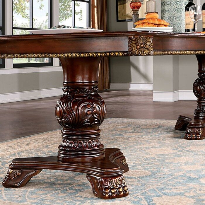 Normandy Dining Collection Brown Cherry Finish - 2 Extension Leaves