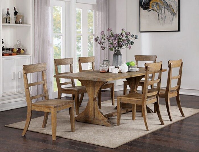 Leonidas Dining Collection Solid Wood - Natural or Antique Black
