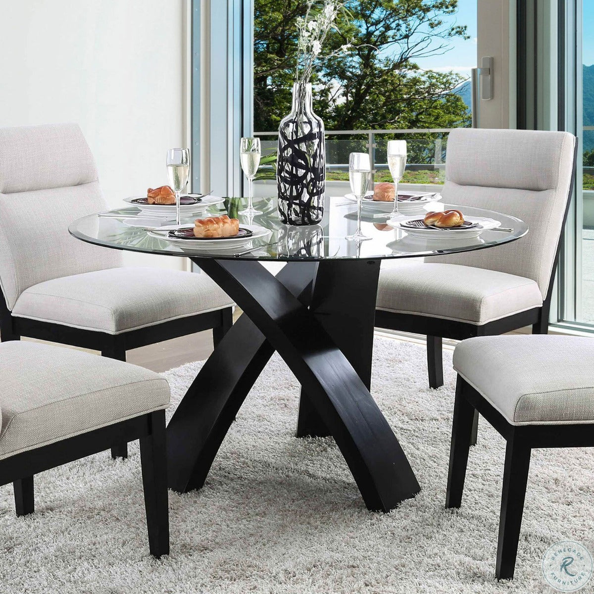 Jasmin CM3393RT Glass Top Dining Collection