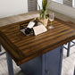 Azurine CM3493PT Dining Collection - Antique Dark Oak/Muted Blue