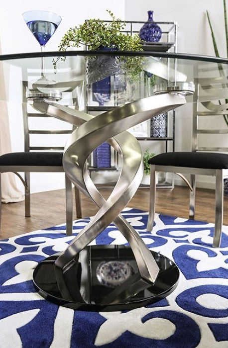 Roxo Contemporary Dining Collection - Stainless Steel & Glass