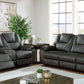 Ffion 2 Pc Sofa Set - Gray Leatherette