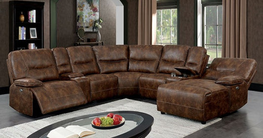 Chantelle CM6229BR Power Sectional - Furniture of America
