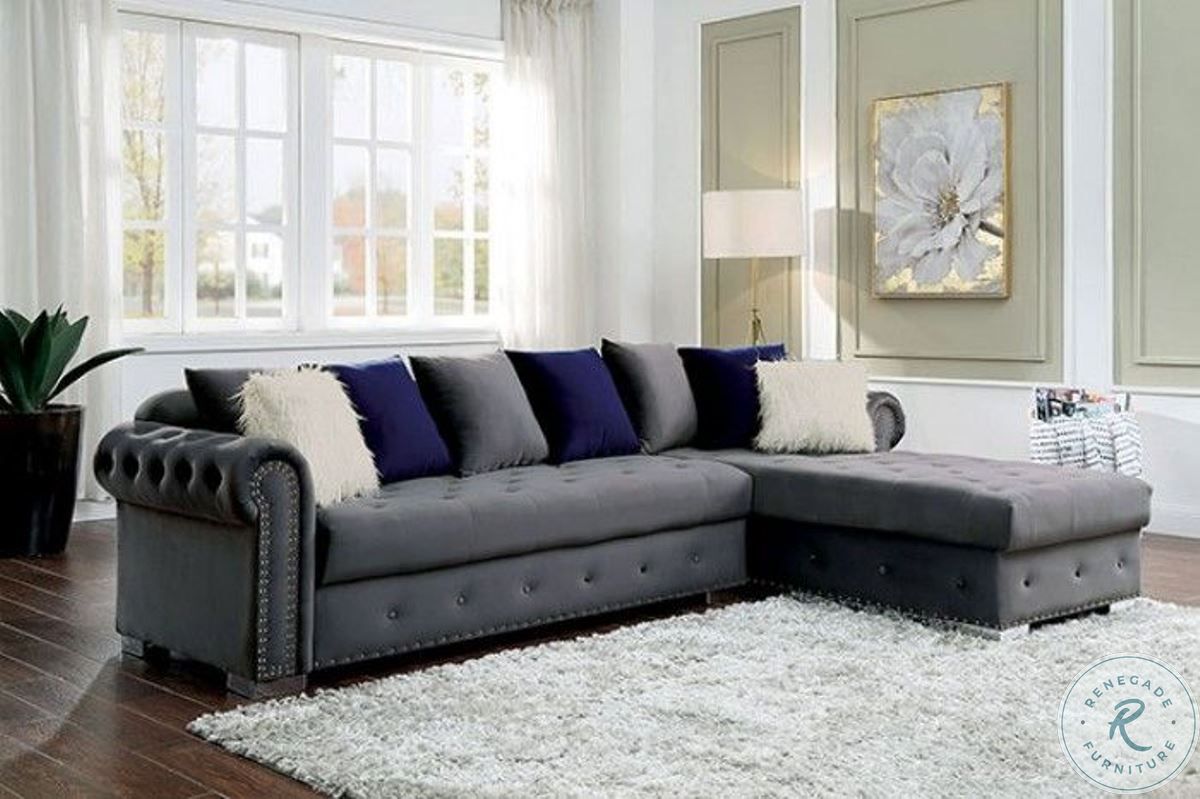 CM6239GY Wilmington Sectional - Grey Fabric