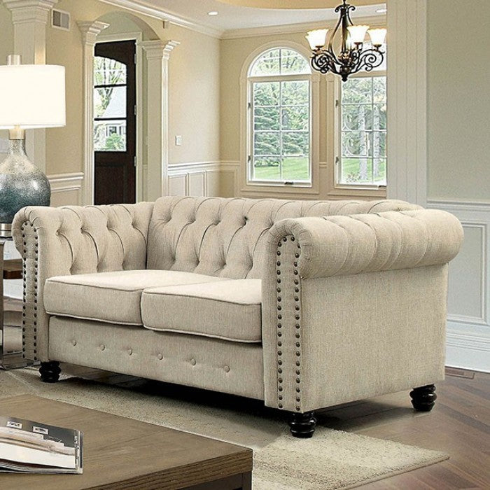 Winifred Sofa Collection - Ivory or Gray Chenille