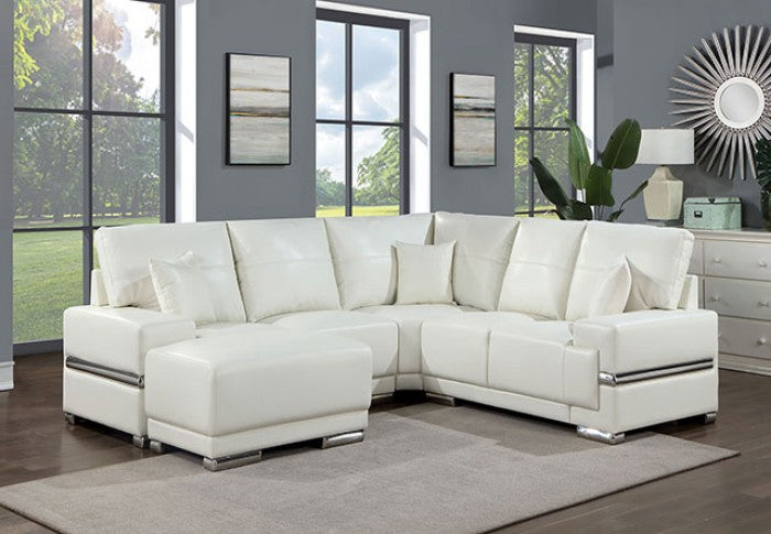 Althea Sectional by Furniture of America - White Contemporary