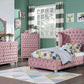 Zohar Glam Pink Wingback Bedroom Collection
