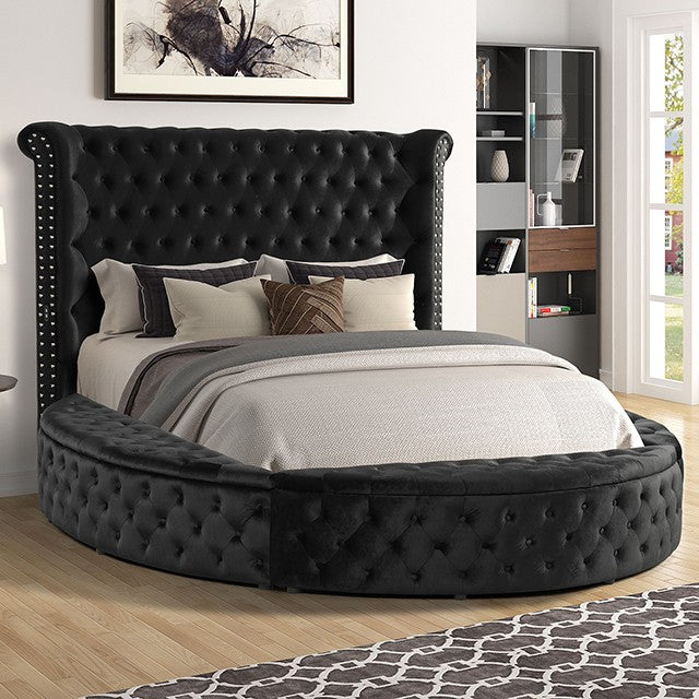 Sansom Glam Round Bed w/Storage - 2 Colors