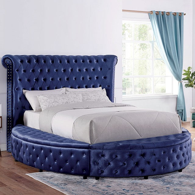 Sansom Glam Round Bed w/Storage - 2 Colors