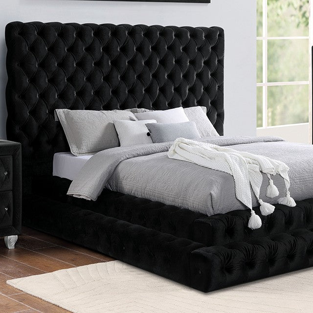 Stefania Step Up Bed CM7227BK-EK - Eastern King Black